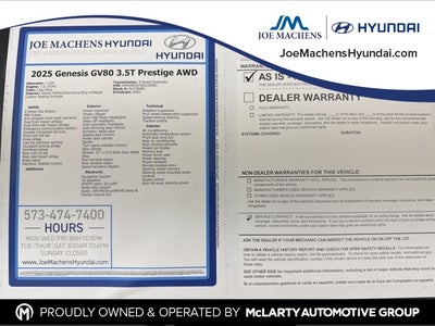 2025 Genesis GV80 3.5T Prestige AWD