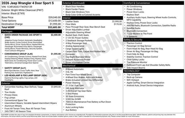 2026 Jeep Wrangler Sport S