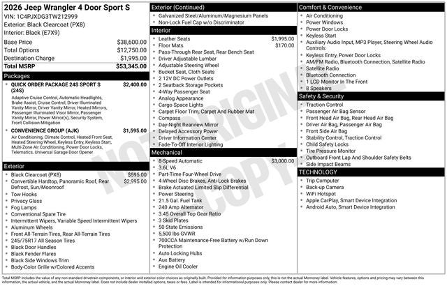 2026 Jeep Wrangler Sport S