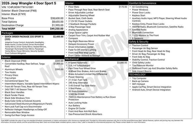2026 Jeep Wrangler Sport S