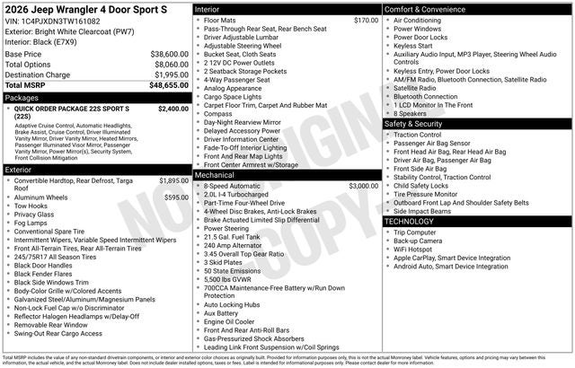 2026 Jeep Wrangler Sport S