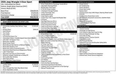 2026 Jeep Wrangler Sport
