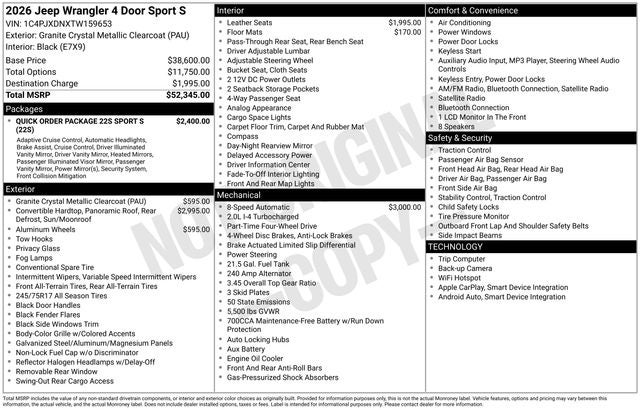 2026 Jeep Wrangler Sport S