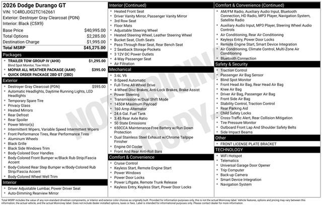 2026 Dodge Durango GT