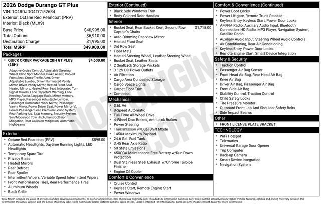 2026 Dodge Durango GT Plus