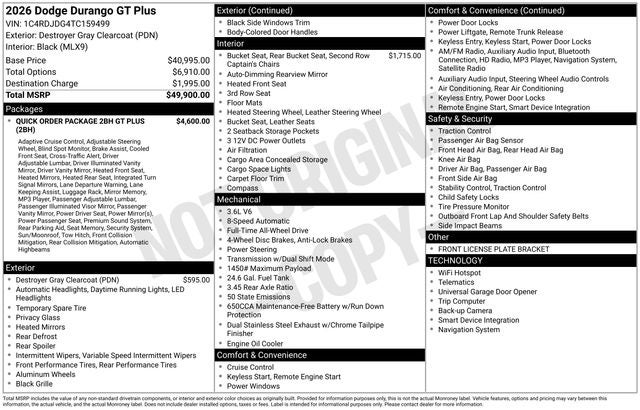 2026 Dodge Durango GT Plus