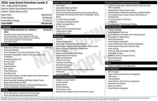 2026 Jeep Grand Cherokee Laredo X