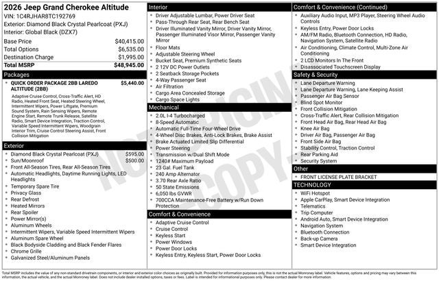 2026 Jeep Grand Cherokee Laredo
