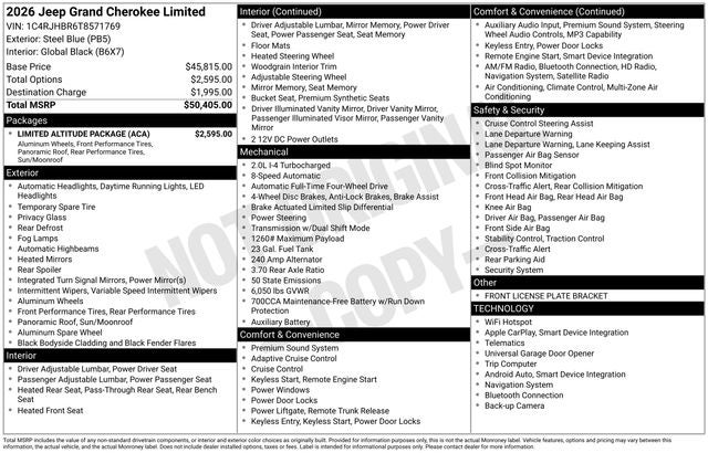 2026 Jeep Grand Cherokee Limited
