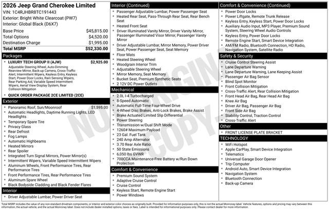 2026 Jeep Grand Cherokee Limited
