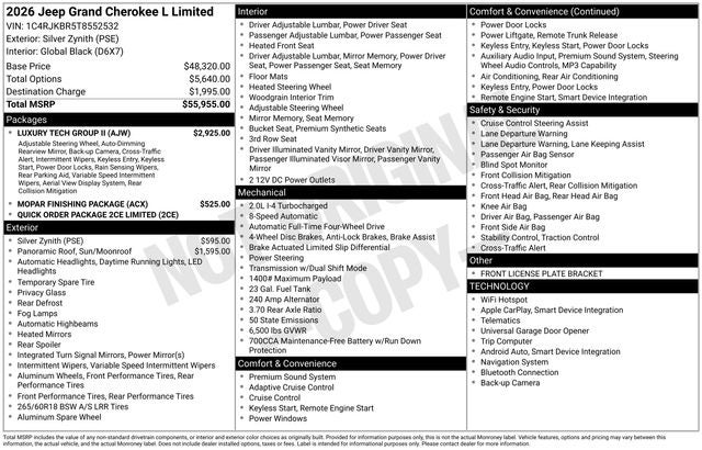 2026 Jeep Grand Cherokee L Limited