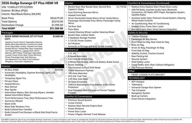 2026 Dodge Durango GT Plus HEMI V8