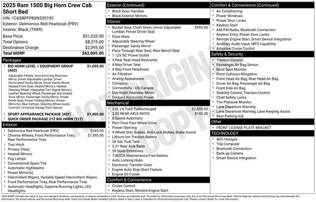 2025 RAM 1500 Big Horn/Lone Star