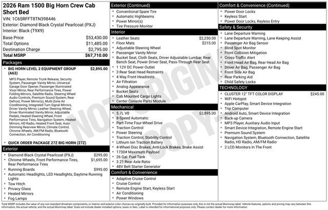 2026 RAM 1500 Big Horn/Lone Star