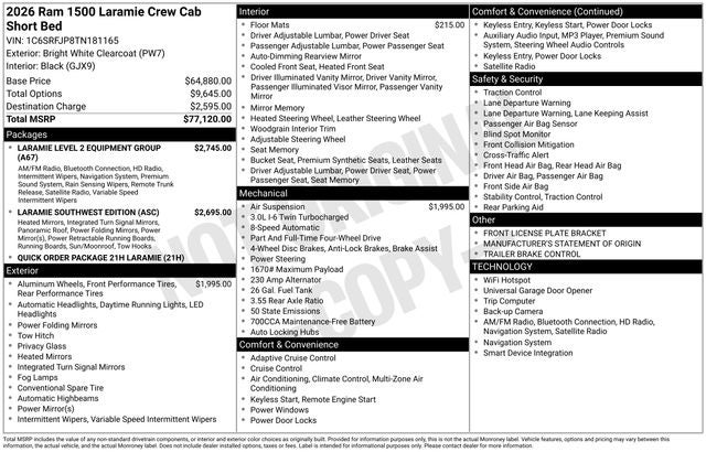 2026 RAM 1500 Laramie