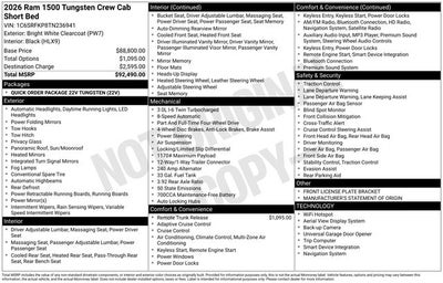 2026 RAM 1500 Tungsten