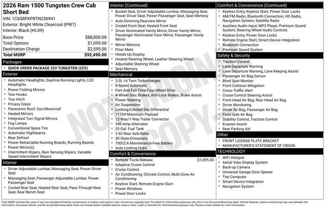 2026 RAM 1500 Tungsten