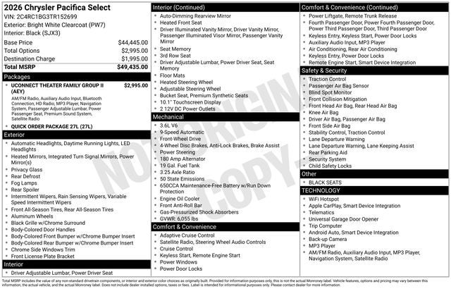 2026 Chrysler Pacifica Select
