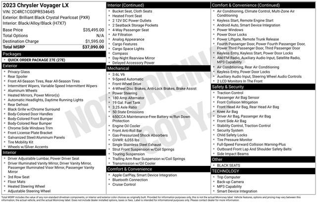 2023 Chrysler Voyager LX