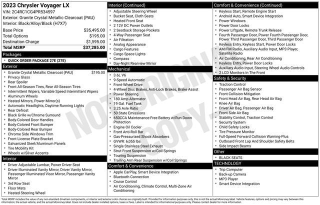 2023 Chrysler Voyager LX