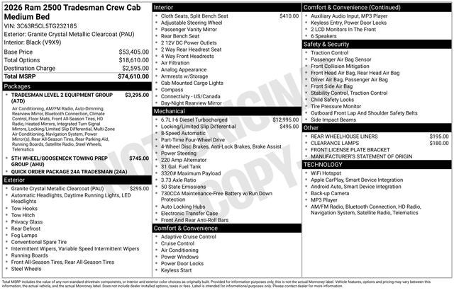 2026 RAM 2500 Tradesman