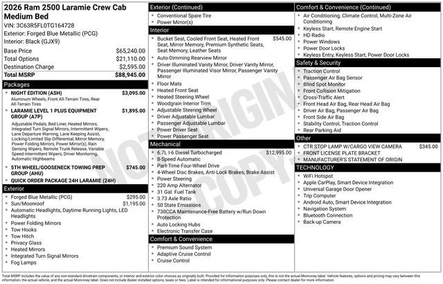 2026 RAM 2500 Laramie