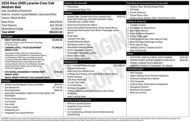 2026 RAM 2500 Laramie
