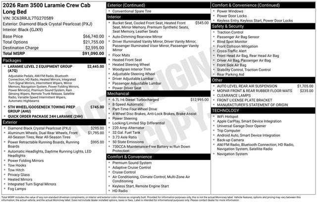 2026 RAM 3500 Laramie
