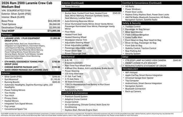 2026 RAM 2500 Laramie