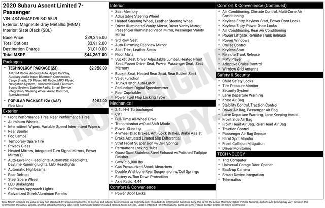 2020 Subaru Ascent Limited
