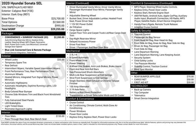 2020 Hyundai Sonata SEL