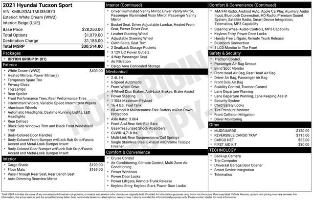 2021 Hyundai Tucson Sport